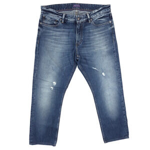 Ralph Lauren Purple Label Denim Jeans Size 34x27 Polo Distressed Italy Selvedge